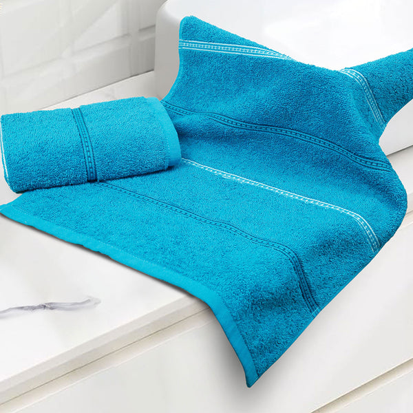 Urban Comfort 2 Pc Hand Towel Set,Tiffany Teal| 450 GSM Cotton|Dry Fast