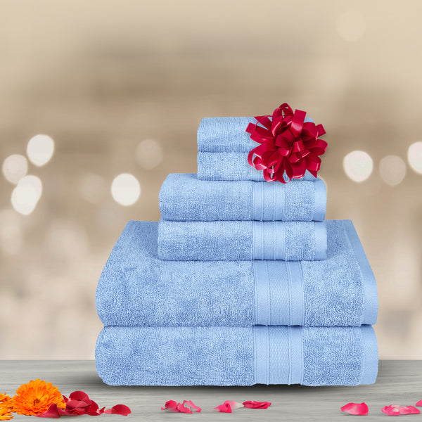 Soft Comfort 6Pc Towel Set, Allure|509 GSM Cotton|Air Rich Technology
