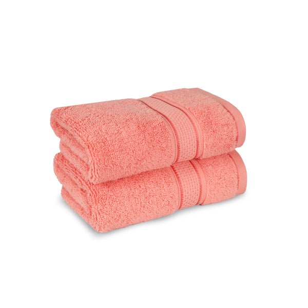Indulgence 2Pc Hand Towel, Coral Pink|600 GSM Cotton