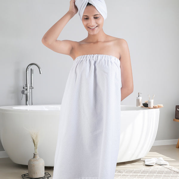 Urban Comfort (Head+Body)Wrap Set, Bright White| 240 GSM Cotton