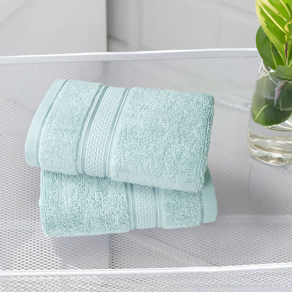 Indulgence 2Pc Hand Towel, Aqua Fresh|600 GSM Cotton