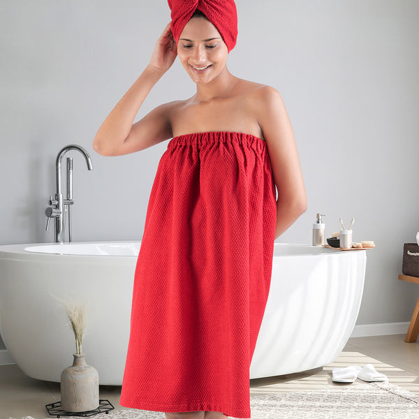 Urban Comfort (Head+Body)Wrap Set, Tango Red| 240 GSM Cotton