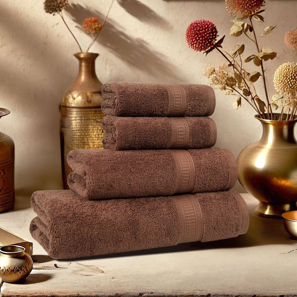 Classic Kasturi 4pc Towel Gift Set, Willow wood|509 GSM Cotton