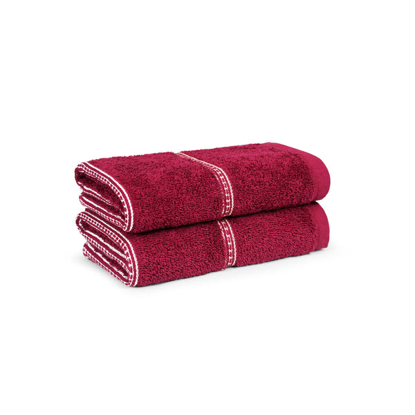 Urban Comfort 2 Pc Hand Towel Set,Rosie Wine| 450 GSM Cotton|Dry Fast