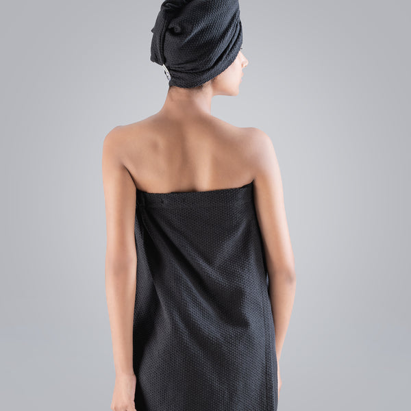 Urban Comfort (Head+Body)Wrap Set, Shoe Black| 240 GSM Cotton