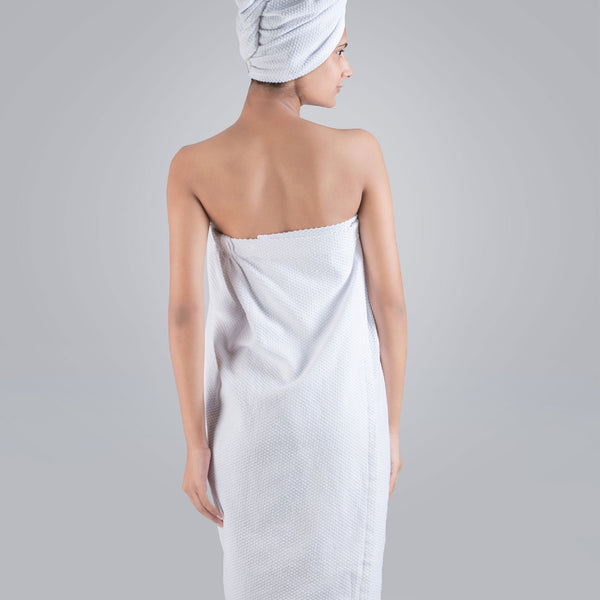 Urban Comfort (Head+Body)Wrap Set, Bright White| 240 GSM Cotton