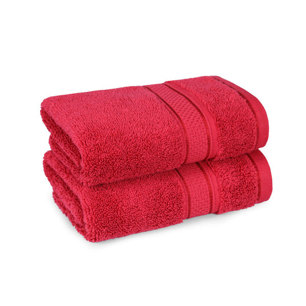Indulgence 2Pc Hand Towel, Blood Red|600 GSM Cotton