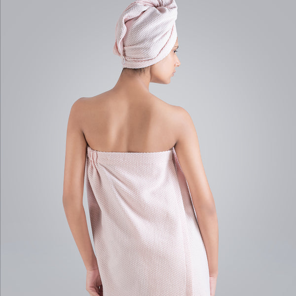Urban Comfort (Head+Body)Wrap Set, Pink| 240 GSM Cotton
