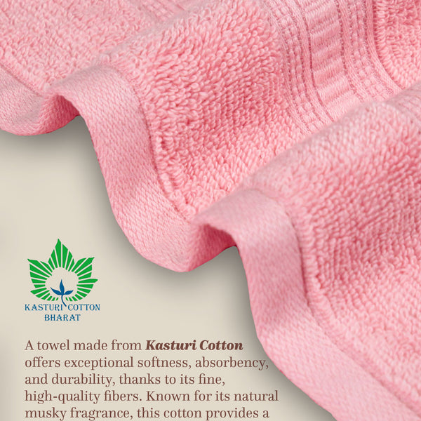 Classic Kasturi 4pc Towel Gift Set, Victorian Pink|509 GSM Cotton