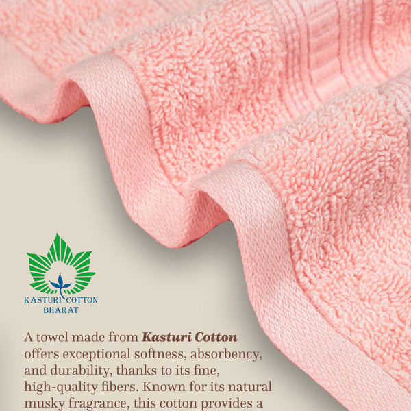 Classic Kasturi 4pc Towel Gift Set, Tender Peach|509 GSM Cotton