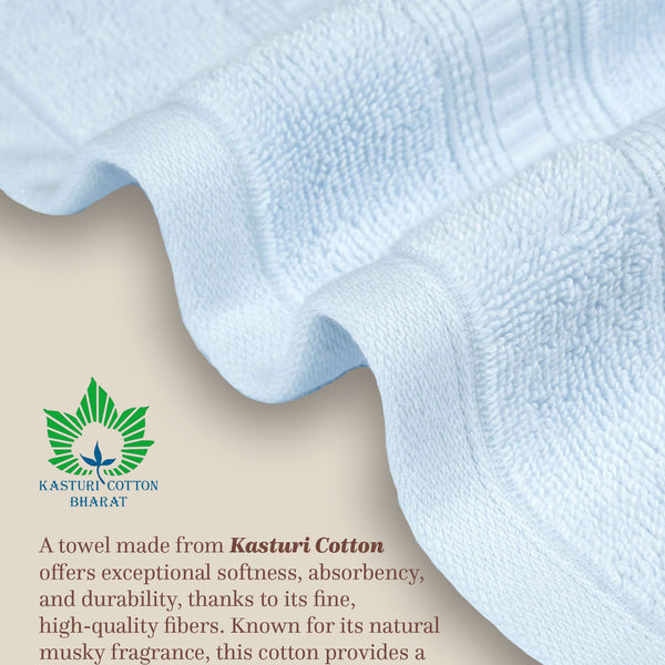Classic Kasturi 4pc Towel Gift Set, Pure Aqua|509 GSM Cotton