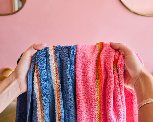 Blue Lagoon Stripe Bamboo Terry Hand Towel