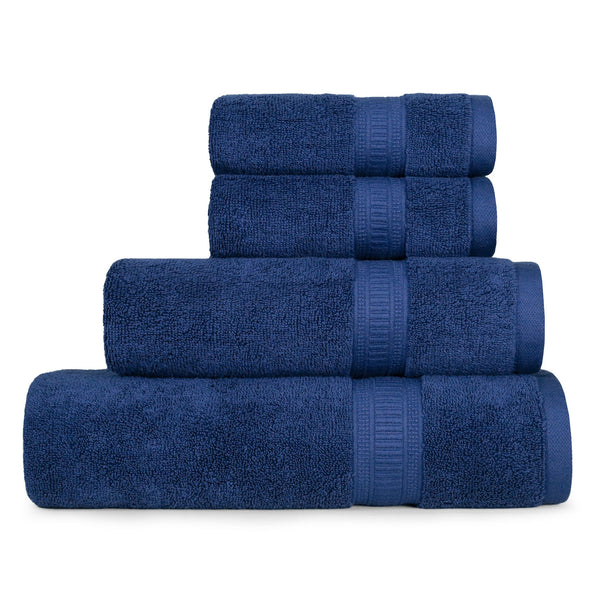Classic Kasturi 4pc Towel Gift Set, Medieval Blue|509 GSM Cotton