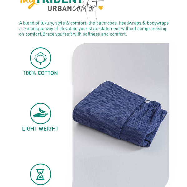 Urban Comfort (Head+Body)Wrap Set, Deep Cobalt| 240 GSM Cotton