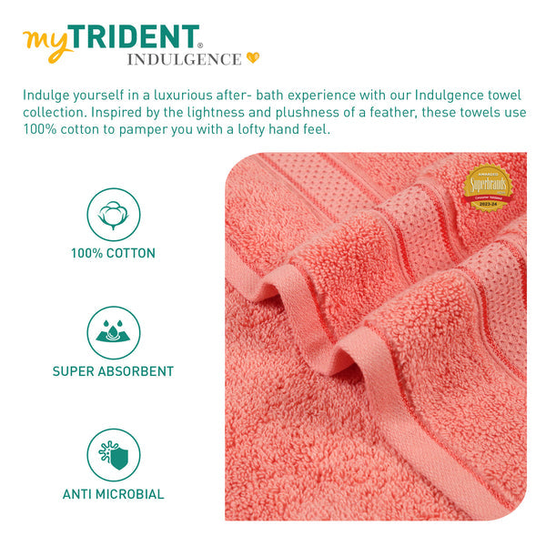Indulgence 2Pc Hand Towel, Coral Pink|600 GSM Cotton