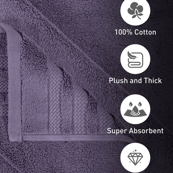 Luxury 6 PC Towel Set, Purple|625 GSM Cotton|Anti Microbial