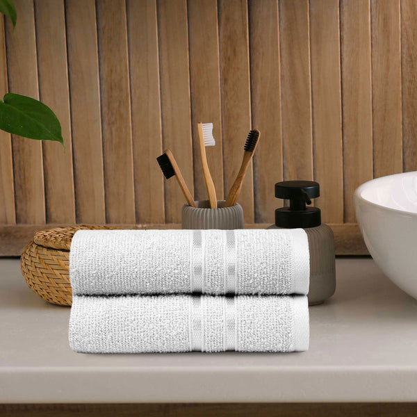 Comfort Living 2Pc Hand Towel, Ice Grey|400 GSM Cotton| Quicky Dry