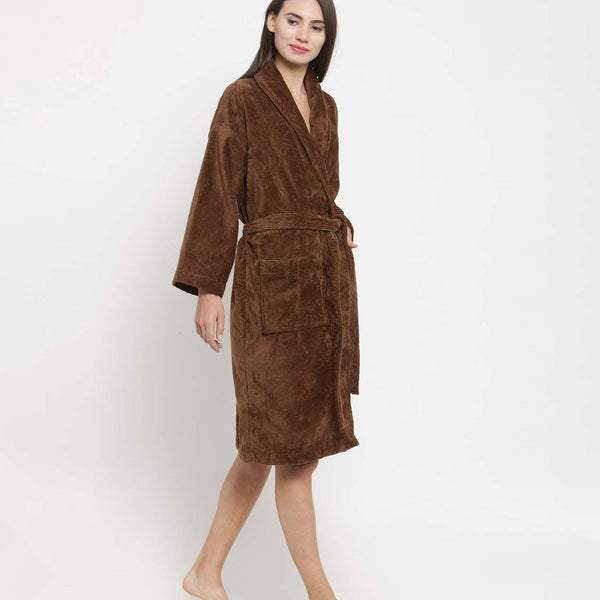 Classic Unisex Large Bathrobe, Willow wood|300 GSM Cotton|Sheared Velvet Touch