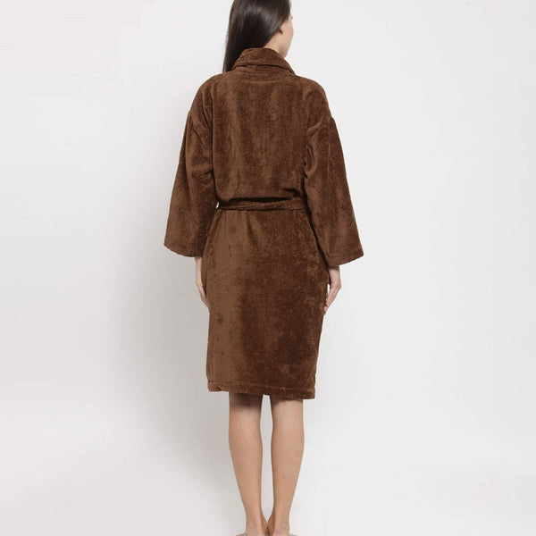 Classic Unisex Large Bathrobe, Willow wood|300 GSM Cotton|Sheared Velvet Touch
