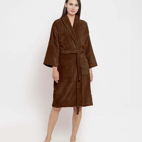 Classic Unisex Large Bathrobe, Willow wood|300 GSM Cotton|Sheared Velvet Touch