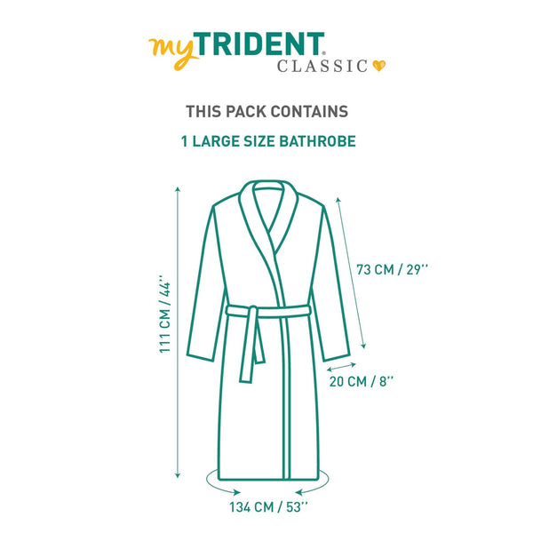 Classic Unisex Large Bathrobe, Pure Aqua| 300 GSM Cotton| Velvet Touch