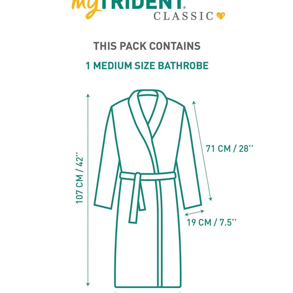 Classic Unisex Medium Bathrobe, Willow Wood| 300 GSM Cotton| Velvet Touch