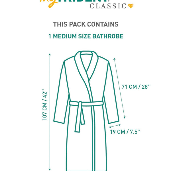 Classic Unisex Medium Bathrobe, Tender Peach| 300 GSM Cotton| Velvet Touch