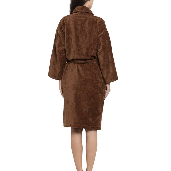 Soft Comfort Unisex Medium Bathrobe, Willow Wood| 300 GSM Cotton| Sheared Velvet Touch