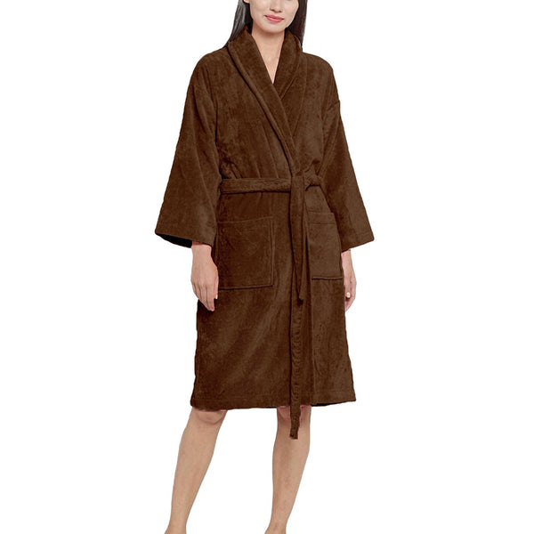 Soft Comfort Unisex Large Bathrobe, Willow Wood| 300 GSM Cotton| Sheared Velvet Touch