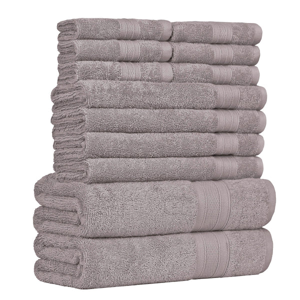 Soft Comfort 12Pc Towel Set, Charcoal|509 GSM Cotton|Air Rich Technology