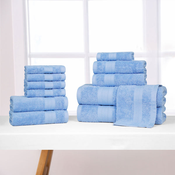 Soft Comfort 12Pc Towel Set, Allure|509 GSM Cotton|Air Rich Technology