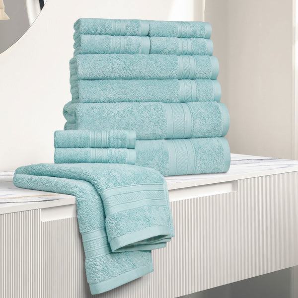 Soft Comfort 12Pc Towel Set, Nile Blue|509 GSM Cotton|Air Rich Technology