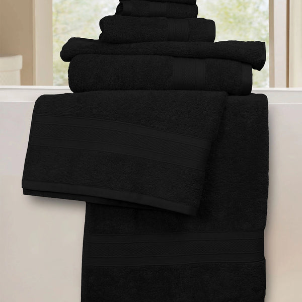 Soft Comfort 6Pc Towel Set, Black|509 GSM Cotton|Air Rich Technology