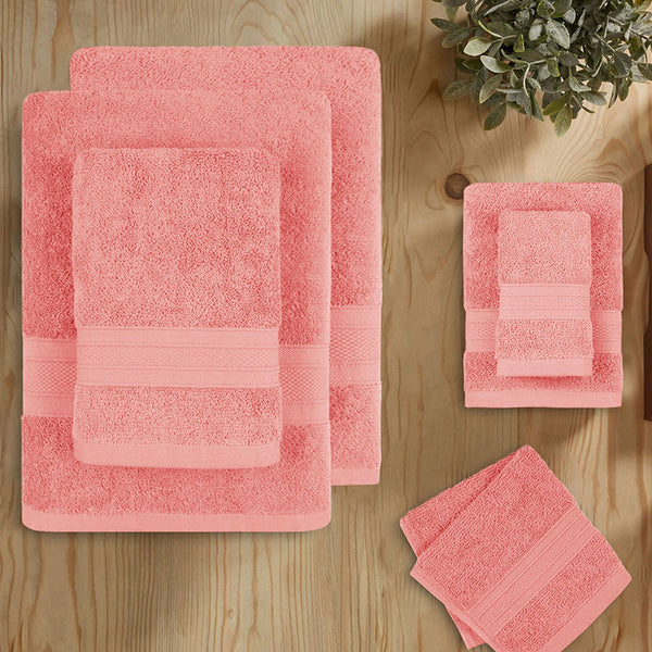 Soft Comfort 6Pc Towel Set, Coral Haze|509 GSM Cotton|Air Rich Technology
