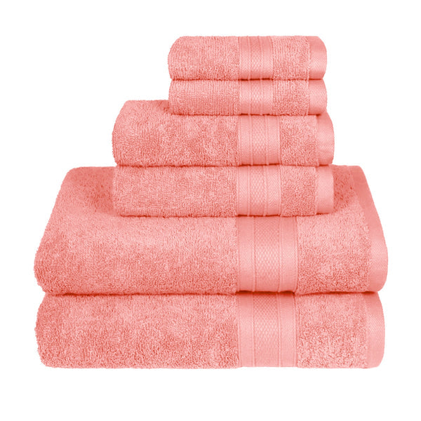 Soft Comfort 6Pc Towel Set, Coral Haze|509 GSM Cotton|Air Rich Technology
