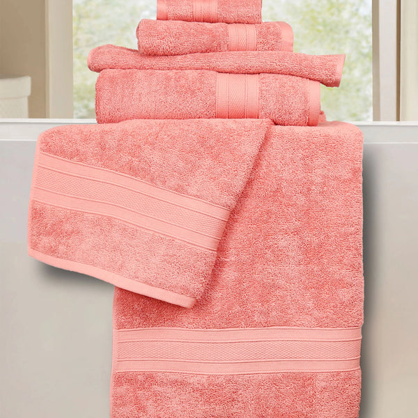 Soft Comfort 6Pc Towel Set, Coral Haze|509 GSM Cotton|Air Rich Technology