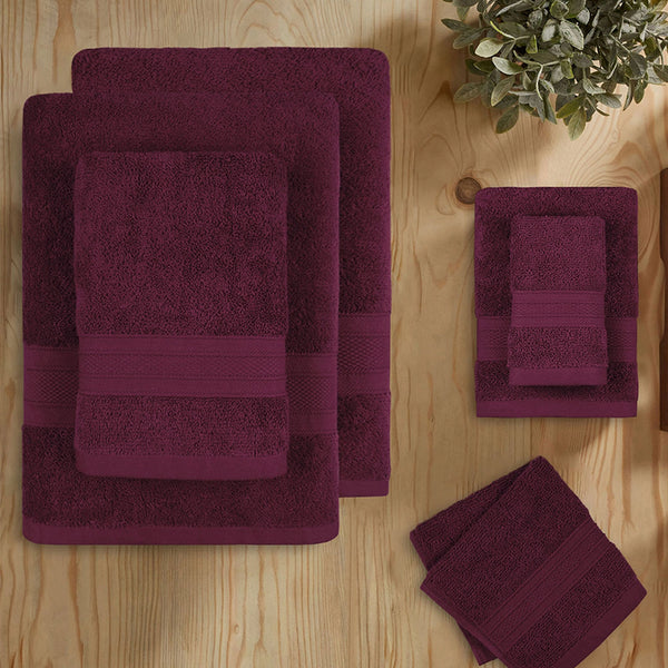 Soft Comfort 6Pc Towel Set, Red Wine|509 GSM Cotton|Air Rich Technology