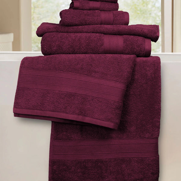 Soft Comfort 6Pc Towel Set, Red Wine|509 GSM Cotton|Air Rich Technology