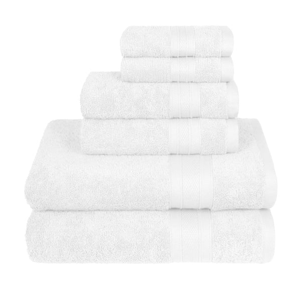 Soft Comfort 6Pc Towel Set, White|509 GSM Cotton|Air Rich Technology