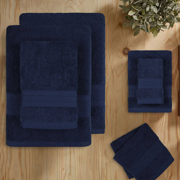 Soft Comfort 6Pc Towel Set, Navy|509 GSM Cotton|Air Rich Technology