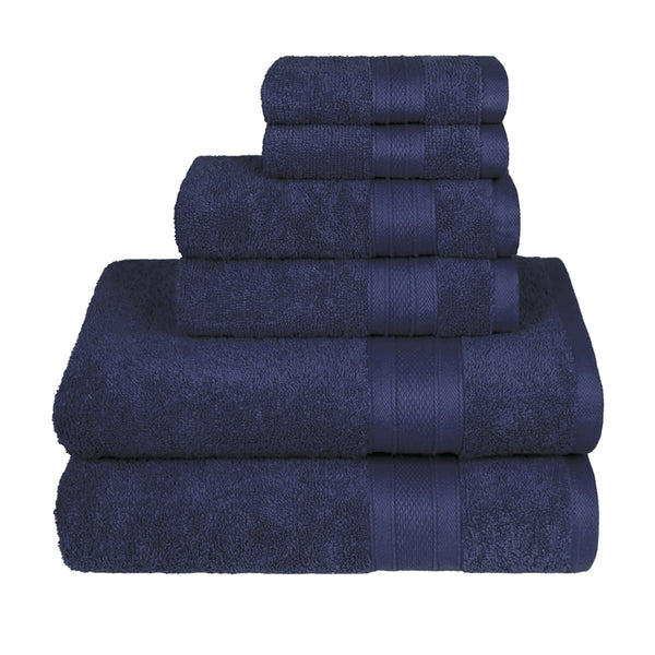 Soft Comfort 6Pc Towel Set, Navy|509 GSM Cotton|Air Rich Technology