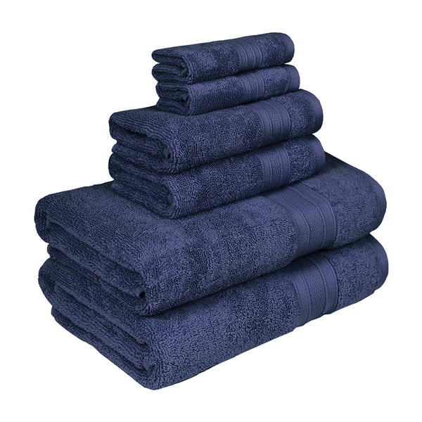 Soft Comfort 6Pc Towel Set, Navy|509 GSM Cotton|Air Rich Technology