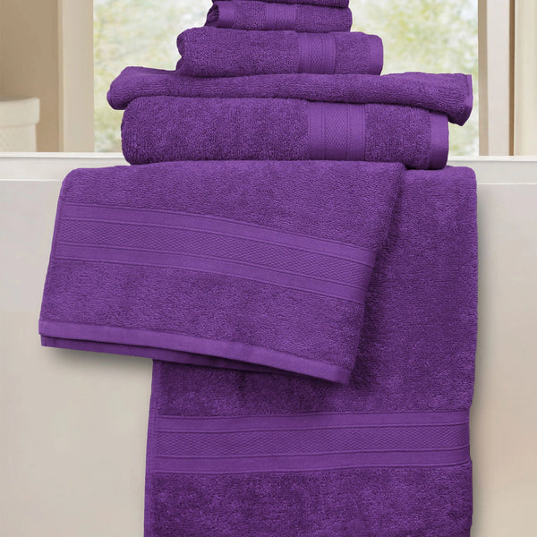 Soft Comfort 6Pc Towel Set, Plum|509 GSM Cotton|Air Rich Technology