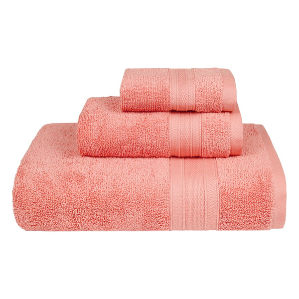 Soft Comfort 3Pc Towel Set, Coral Haze|509 GSM Cotton|Air Rich Technology