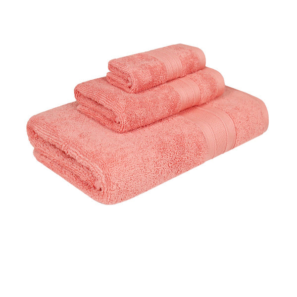 Soft Comfort 3Pc Towel Set, Coral Haze|509 GSM Cotton|Air Rich Technology