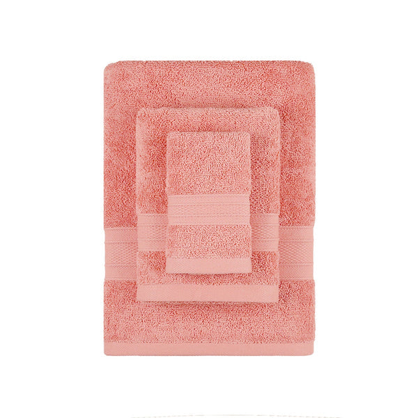 Soft Comfort 3Pc Towel Set, Coral Haze|509 GSM Cotton|Air Rich Technology