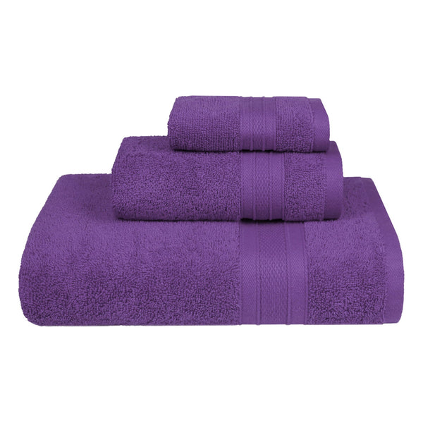 Soft Comfort 3Pc Towel Set, Plum|509 GSM Cotton|Air Rich Technology