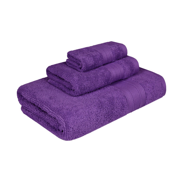 Soft Comfort 3Pc Towel Set, Plum|509 GSM Cotton|Air Rich Technology
