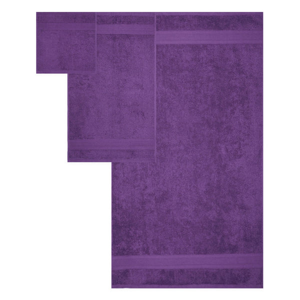 Soft Comfort 3Pc Towel Set, Plum|509 GSM Cotton|Air Rich Technology