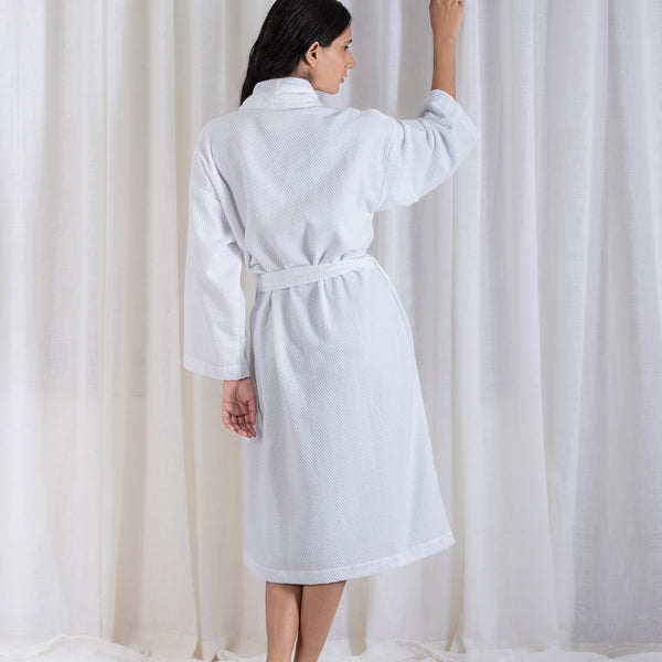 Urban Comfort Unisex Large Bathrobe, Bright White| 240 GSM Cotton